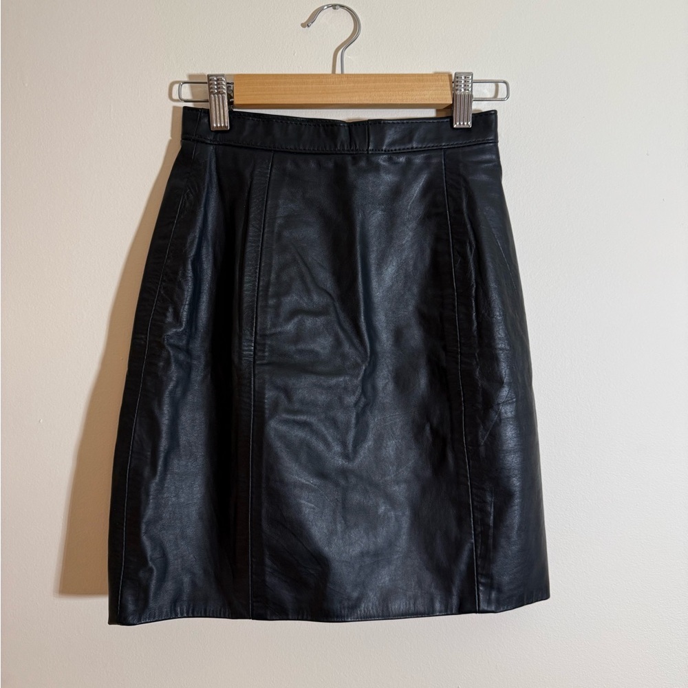 Black Leather Mini Skirt by Place St. Germain for Judy’s